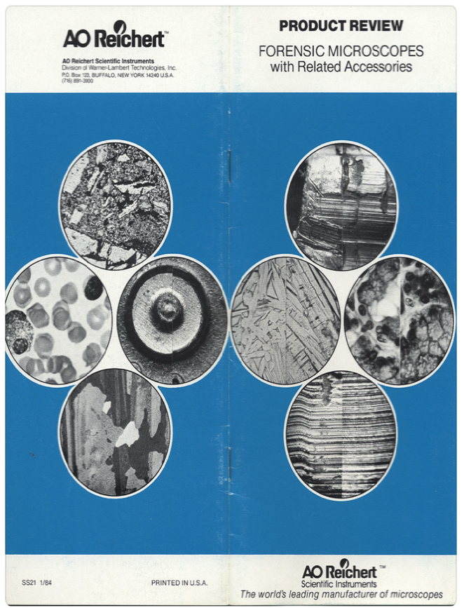 A blue and white brochure with circles of different shapes
Description automatically generated