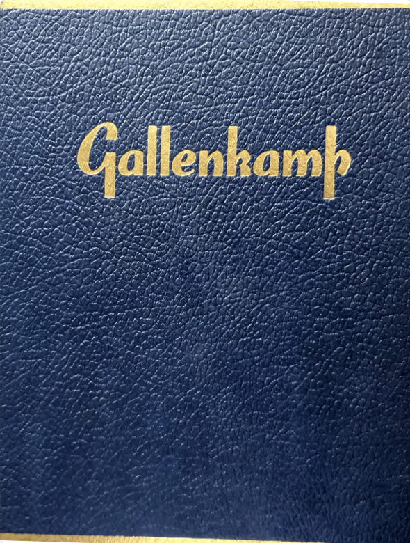 A blue leather cover with gold text
Description automatically generated