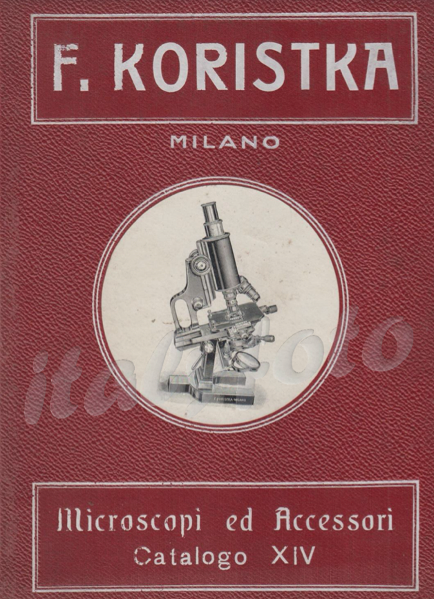 A red cover with a microscope
Description automatically generated