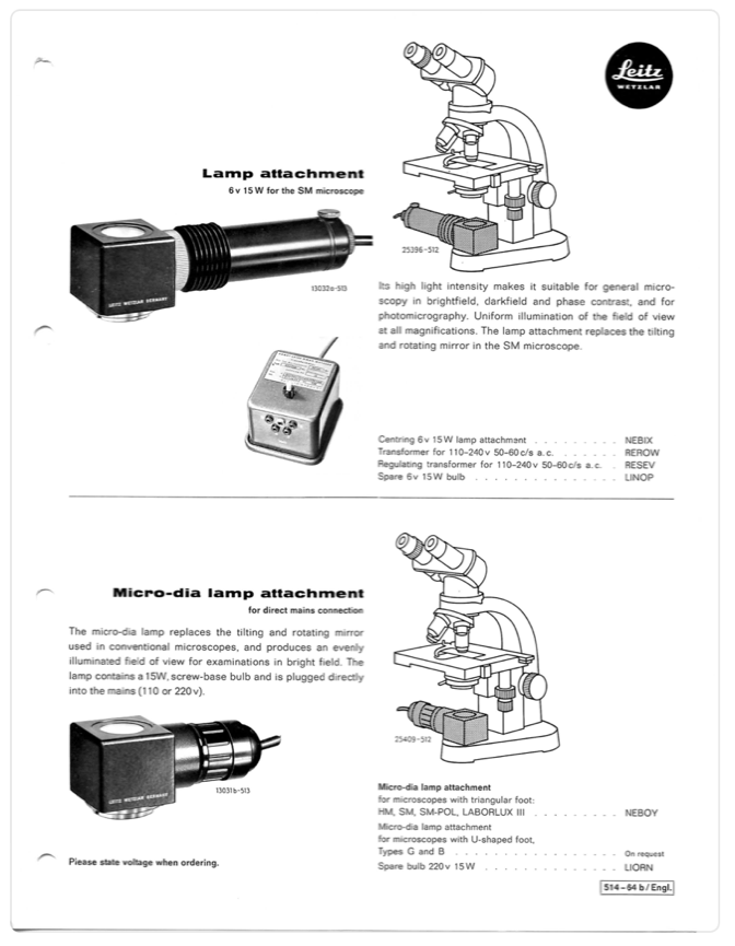 A page of a brochure with a microscope
Description automatically generated