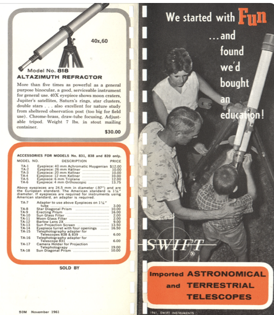 A brochure of a person and person looking at a telescope
Description automatically generated