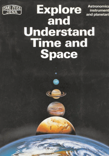 A book cover with planets and text
Description automatically generated