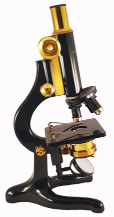 A black and gold microscope
Description automatically generated