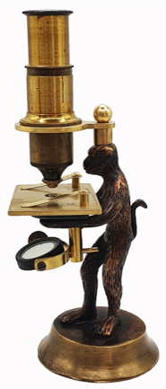 Microscope Statue A gold and black microscope statueDescription automatically generated ...