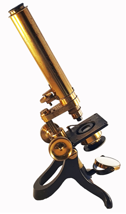 A gold and black microscope
Description automatically generated